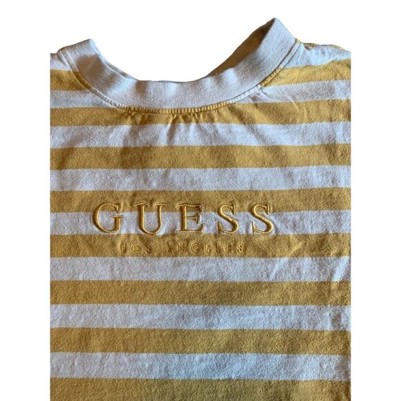 Guess Yellow Stripe Shirt Embroidered Logo - Picture 2 of 8